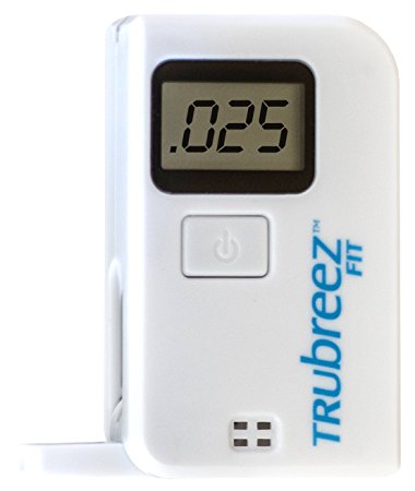 TruBreez FIT Keychain Breathalyzer, Portable Keyring Breath Alcohol Tester (White)