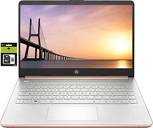 HP 14" Laptop Stream Ultral Light for Students and Business, Quad-core Intel Celeron Processor, 8GB RAM, 256GB Storage (128GB eMMC 128GB Ghost Manta SD Card), 1 Year Office 365, HDMI, Win 11