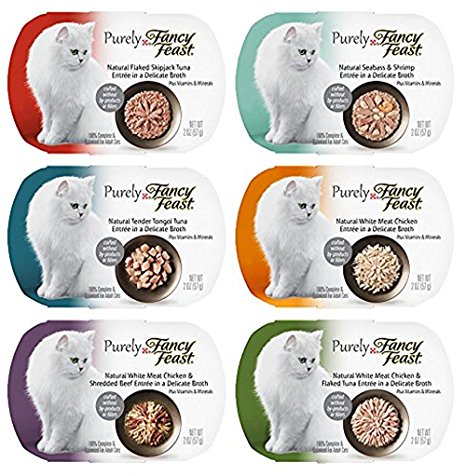 Purely Fancy Feast Variety Box - 6 Flavors, 2 oz Each (2 of Each Flavor - 12 Total)