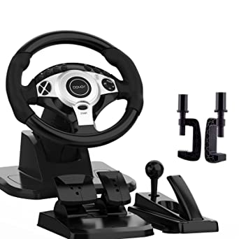 Steering Wheel for PC, 900° PS4 Gaming Racing Wheel and Pedals and Shifter, Compatible with PC /PS3 /PS4/ Playstation 3 /Xbox One Series X S /Nintendo Switch /Android Games Controller -Compatible with Gran Turismo 7