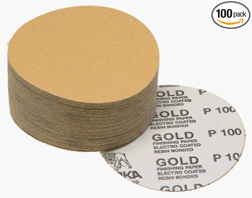 Mirka 23-388-100 5" 100 Grit No-Hole Adhesive Sanding Discs - 100 Pack