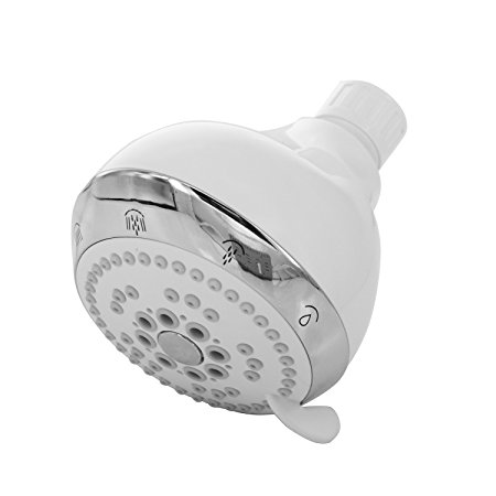 BOPai Bathroom Ultra-Luxury 5-Function Adjustable 2.5gpm High Pressure Rainfall Stainless Steel Massage Wall-Mount Shower Head Rainshower Fixed Showerheads Original White