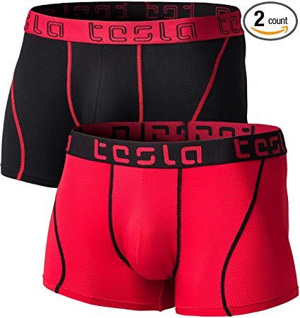 Tesla Men's Stretch 3" No-Fly Cool Dry Brief Underwear Trunk (2-Pack) MBU11/MBU04