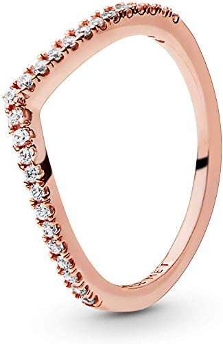 Pandora Jewelry - Sparkling Wishbone Ring for Women in Pandora Rose with Clear Cubic Zirconia