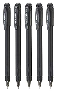 Pentel Energel - Roller Gel Pen Set - Pack of 5 (0.5mm Black)
