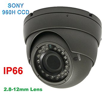 Gawker 700TVL Sony 960H CCD Turret Dome CCTV camera, IP66 Weather proof, 2.8-12mm varifocal lens, IR Smart no ghost image, metal case, DC12V IP66.