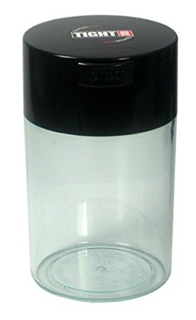 Tightvac - 1 to 6 oz Vacuum Sealed Storage Container, Black cap/Clear body