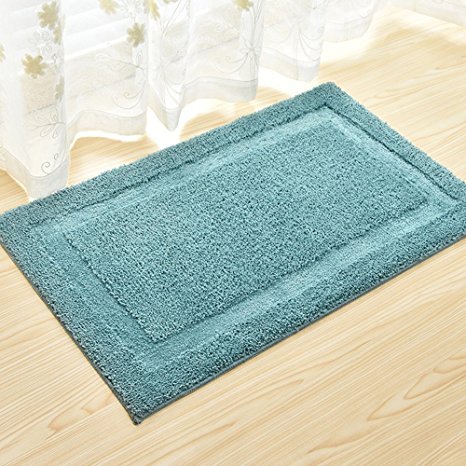 HEBE Non-slip Bathroom Rugs Soft Microfiber Bath Mats for Bathroom Absorbent Shower Mats Kitchen Floor Rugs Doormats Machine Washable(20×32", blue)
