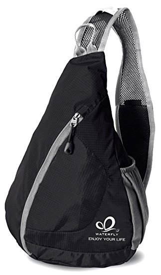 WATERFLY Sling Bag Cross Body Shoulder Bag Rucksack for Traveling Hiking Bicycling Camping