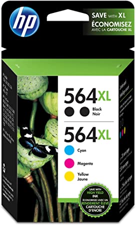 HP 564XL High Yield Black and Cyan/Magenta/Yellow Color Ink Cartridges (F6V09FN#140), CVP Value Combo 5/Pack