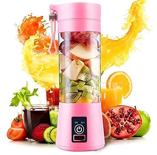 Farberware Mini Blender Fruit Mixer Machine Portable Electric Juicer grinder Cup 380ML Personal Blender Smoothie Maker USB Rechargeable Fruit Juice and Mixer for Home and gym(multi) (MULTI COLOUR)