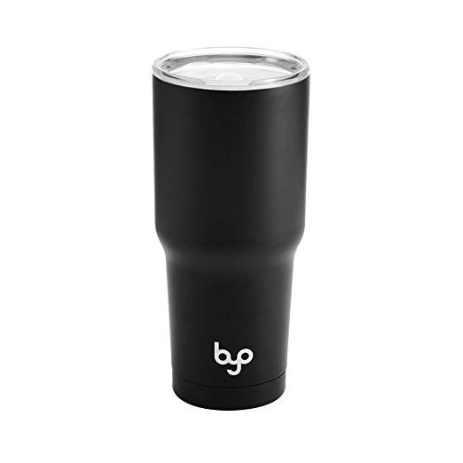 BYO 5211325 Double Wall Stainless Steel Vacuum Insulated Tumbler, 30-Ounce, Matte Black