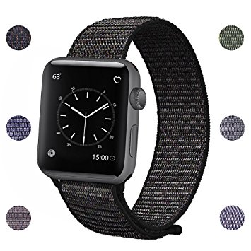 Sport Loop Band for Apple Watch 42mm 38mm, Lightweight Breathable Nylon Sport Strap with Velcro Closure Replacement iWatch Bands for Apple Watch Series 3, Series 2, Series 1