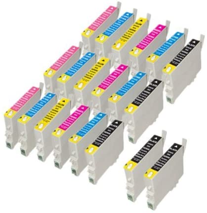 PerfectPrint Compatible Ink Cartridge Replacement for Epson Stylus Photo R200 R220 R300 R320 R340 RX500 RX600 RX620 RX640 T0487 (Black/Cyan/Magenta/Yellow,Light-Cyan,Light-Magenta, 20-pack)