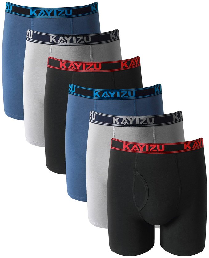 Mens Underwear KAYIZU Brand Ultimate Soft Cotton Boxer Brief 6-Pack