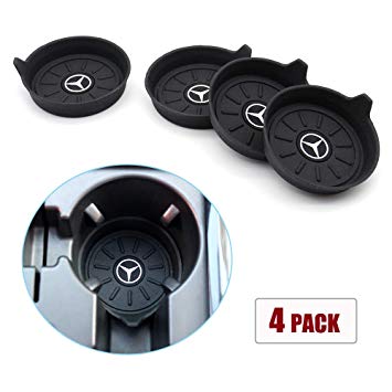Fast & Furious 4 Pack Car Cup Holder Coasters for Mercedes-Benz, 2.75 Inch Car Interior Accessories Durable Non Slip Silicone Logo Cup Coasters for Benz Vehicles