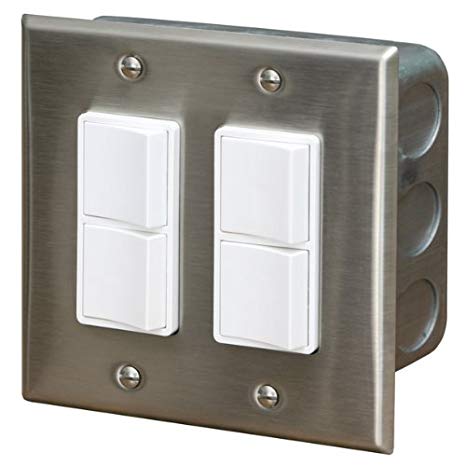 Infratech 14 4305 Accessory - Dual Duplex Switch Wall Plate & Gang Box 20 Amp Per Pole, Patio Heater Switch and Wall Plate