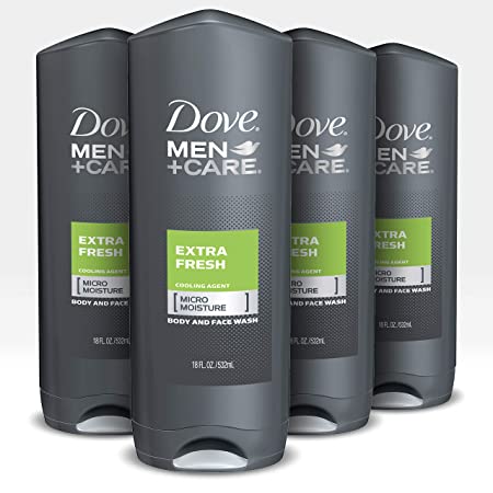 Dove Men Care Body Wash and Shower Gel Extra Fresh 18 oz 4 Count Dermatologist Recommended Shower Gel and Bodywash Effectively Washes Away Bacteria While Nourishing Your Skin