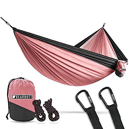 Bear Butt Hammocks - Camping Hammock for Outdoors, Backpacking & Camping Gear - Double Hammock That is a Portable 2 Person Hammock for Travel, Outdoor, Tree & Hiking Gear - Holds 700lb - USA Brand