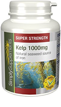 Sea Kelp 1000mg | Thyroid Detox Hair Skin Nails | Rich in Iodine | 120 Capsules | 100% money back guarantee | Manufactured in the UK