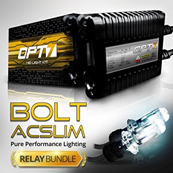 Bolt AC 35w Slim HID Kit - All Bulb Sizes and Colors - Relay Capacitor Bundle - 2 Yr Warranty [H4 (9003) Bi-Xenon - 5000K Bright White]