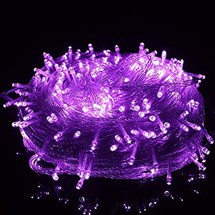 Sheila 65.6 Feet 200LED String Lights 8 Mode Flashing Controller Fairy Twinkle Decorative Lights for Kid's Bedroom, Wedding, Chirstmas Tree, Festival Party, Garden, Patio, Room Decoration (Purple)