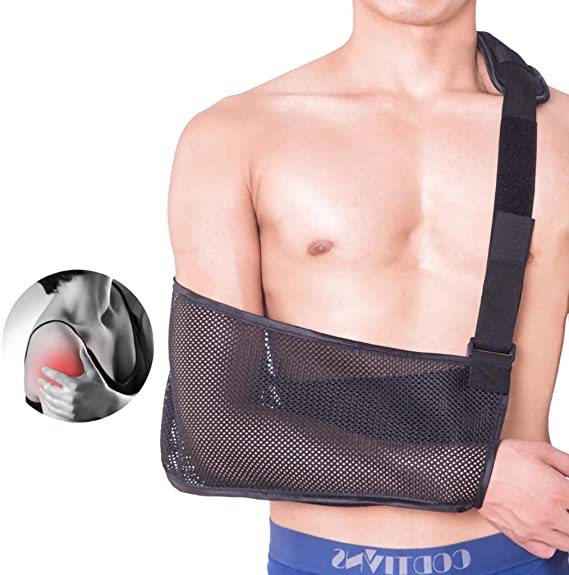 XMJESS Arm Sling Shoulder Immobilizer Adjustable Mesh Rotator Cuff Arm Brace Stabilizer for Arm Fractured Broken Elbow Dislocation Support (M)