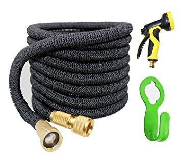 Garden Hose pipe, 50ft Expanding Hose, Water Hose Flexible Extra Strength Fabric 5000D, High temperature Latex and Solid Brass Connector for Car Garden House, Free 9 Funtions Hose Nozzle By wholev