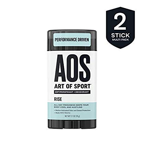 Art of Sport Men's Antiperspirant Deodorant Stick (2-Pack), Rise Scent, Athlete-Ready Formula with Matcha, 2.7 oz