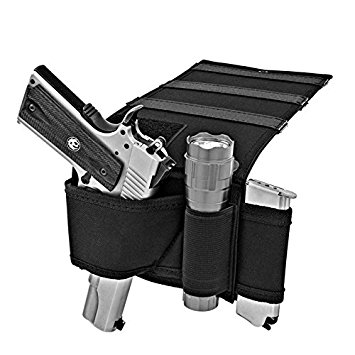 NIANPU Car Seat Pistol Gun Holster,Handgun Holder,Under Bed Airgun Case with Magazine Pouch Bag