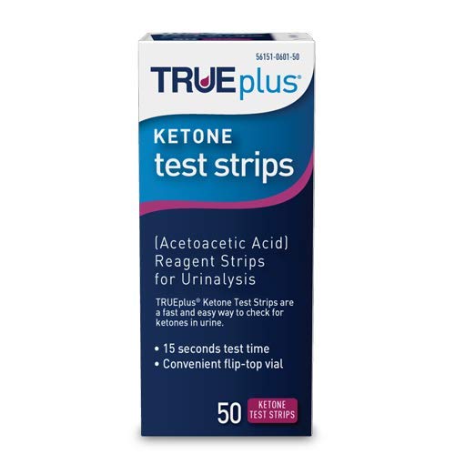 TRUEplus® Ketone Test Strips – Ideal for Low-carb dieters and People with Diabetes – Made in USA–Urinalysis Test Sticks (50)