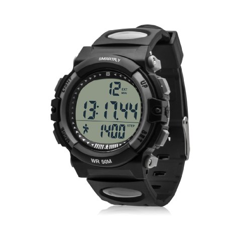 SMARTFLY KP001 Alarm Multi-functional Stopwatch Waterproof 3D Sport Pedometer Watch