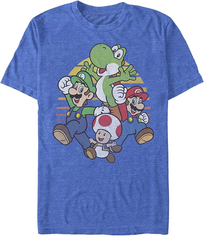 Nintendo mens Nintendo Mario and Friends Circle Retro T-shirt