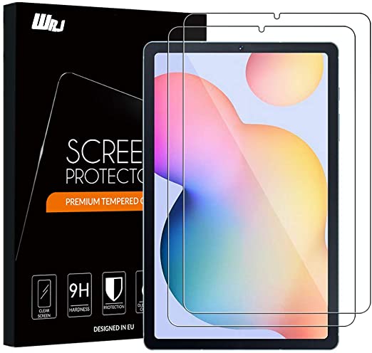 [2-Pack] WRJ Screen Protector for Samsung Galaxy Tab S6 Lite,HD Anti-Scratch Anti-Fingerprint No-Bubble 9H Hardness Tempered Glass for Galaxy Tab S6 Lite