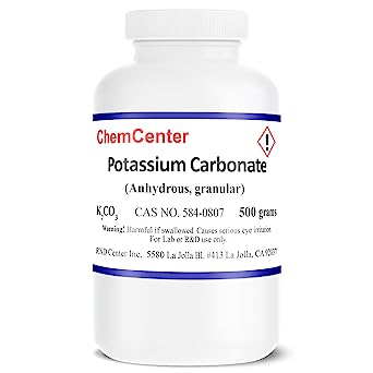 Potassium Carbonate, Reagent, Dense Granular, 99% min, 500 Grams