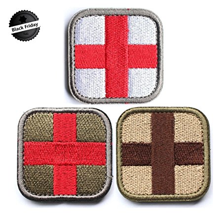 Horizon Medic Cross Tactical Patch - Olive Red White Green