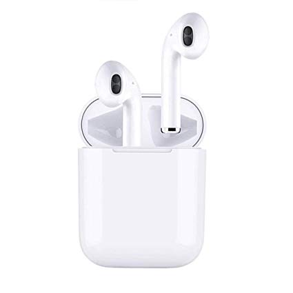 Bluetooth Earbuds, Wireless Headphone Stereo Noise Cancelling Sport Bluetooth Earphones with Charging Case and Case Skin Built-in-Mic(White)