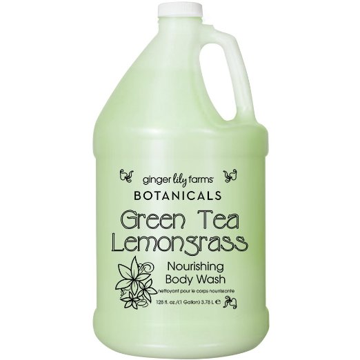 Ginger Lily Farms Botanicals Body Wash Gallon, Green Tea and Lemongrass, 128 Fluid Ounce