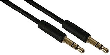 SLIM 3.5mm Mini Stereo Jack to Jack Plug Audio Headphone Aux Cable Lead Gold 1.5m