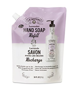 J.R. Watkins Liquid Hand Soap Refill Pouch, Lavender, 6 Count