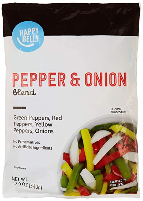 Amazon Brand - Happy Belly Pepper & Onion Blend, 12 Ounce (Frozen)