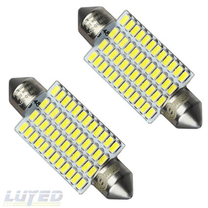 LUYED 2 X 570LM Extremely Bright 12-24v 48-EX Chipsets 3014 48 smd 569 578 211-2 212-2 16mm x 42mm LED Bulbs White