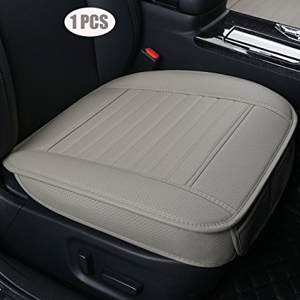 EDEALYN (1PCS) Car interior Seat Cover PU Leather Without backrest Front Seat Protection Car Seat Cover - Backless Seat Cover ,Deep 20 inch × Width 20 inch × Thick 0.4 inch (Gray-3D)