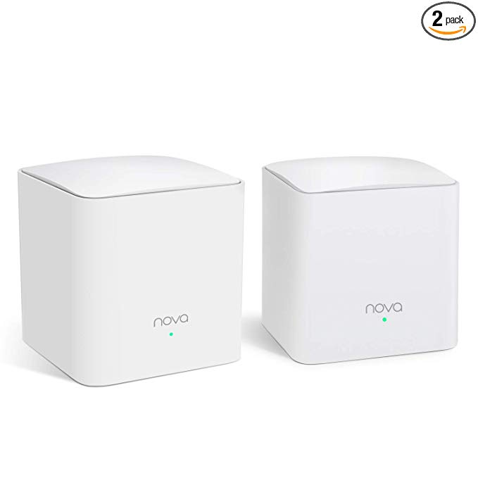 Tenda NOVA Mw5S(2-Pack) Wall-Plug Whole Home Mesh WiFi System, Coverage Up to 2, 500 Sq. Ft, Plug and Play, Router/WiFi Extender Replacement, Gigabit Connection to Your Cable Modem