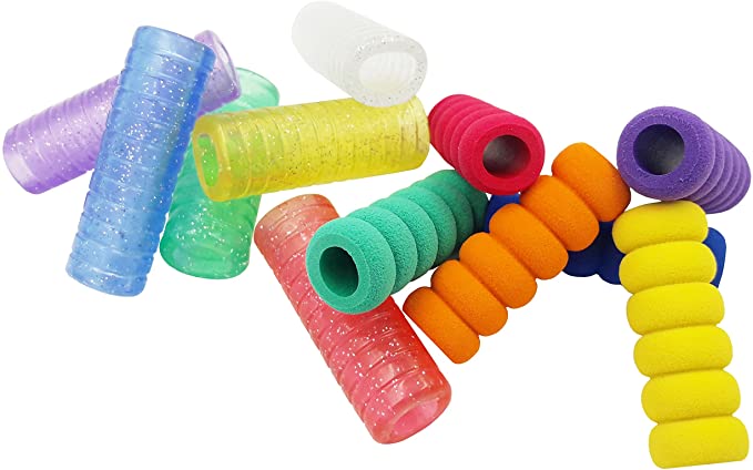 Pop-Up 12-Pack Soft Foam Pencil Grips and Gel Pencil Grips Assorted Colors