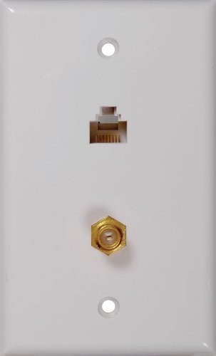 RCA Cat 5/6 F Connector Wall Plate (TPH557R)