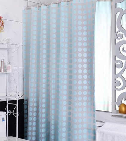 Eforgift Eco-friendly 100% PEVA Shower Curtain Liner Waterproof No Mold Bath Curtain Fade Resistant with Rustproof Grommets, Washable, Sky Blue, 36W x 72L