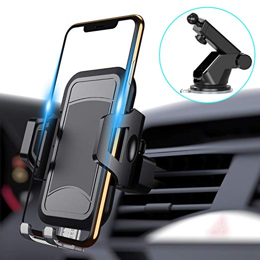 itaomi Universal Car Phone Mount Car Phone Holder for Dashboard Windshield Air Vent Adjustable Long Arm Strong Suction Cell Phone Car Mount Fit for iPhone X XS Max XR 8 Plus Samsung Galaxy S10 S9