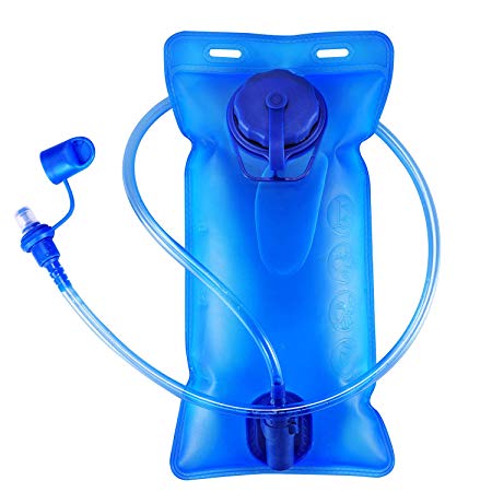 Hydration Bladder 2L Upgrade Hydration Bladder BPA Free Leakproof Water Reservoir with Self-Locking Valve for Cycling Water Bag for Sports Hiking Camping Climbing Blue