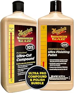 Meguiar's Mirror Glaze Ultra-Cut Compound and M20532 Mirror Glaze Ultra Finishing Polish Bundle